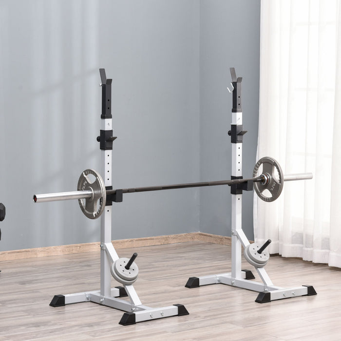 Adjustable Squat Rack Stand - Portable Barbell and Weights Holder for Weight Lifting - Ideal for Home Gym Workout Training