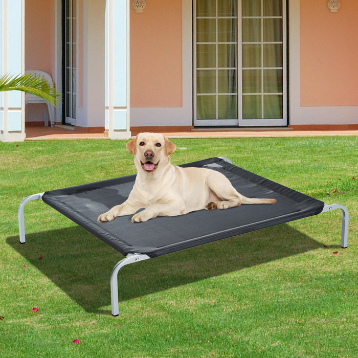 Elevated Portable Dog Bed with Metal Frame - Medium Size Raised Pet Cot for Camping, Indoors/Outdoors Use - Ideal Comfort for Medium-Sized Dogs or Pets
