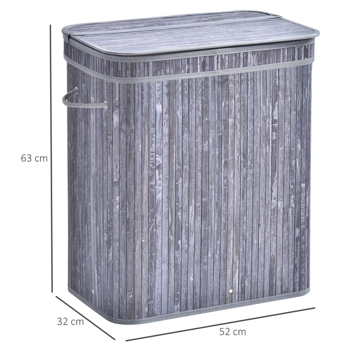 100L Wooden Laundry Basket - Split Lid with Removable Liner & Ventilated Design - Durable, Water-Resistant Clothes Storage for Home Use