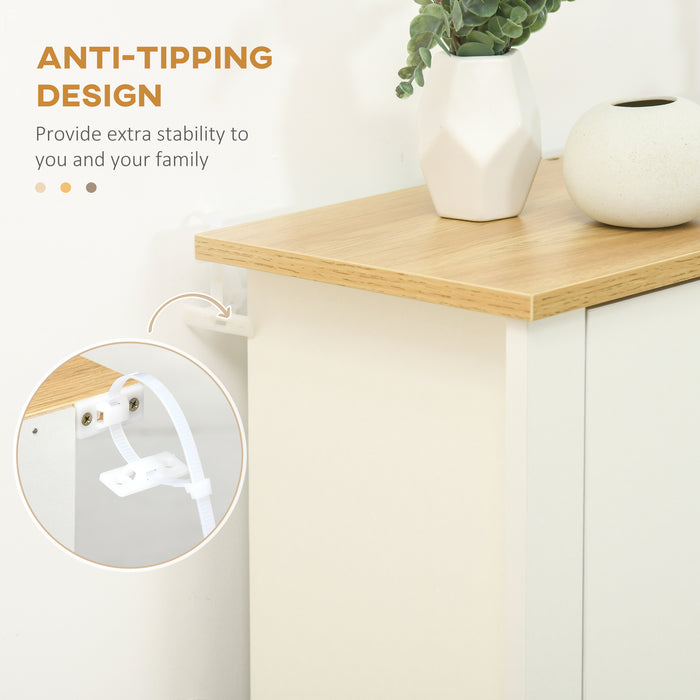 Slim Shoe Storage Cabinet - 3 Flip Drawers and Adjustable Shelves, Up to 18 Pairs - Space-Saving Organizer for Hallways, White