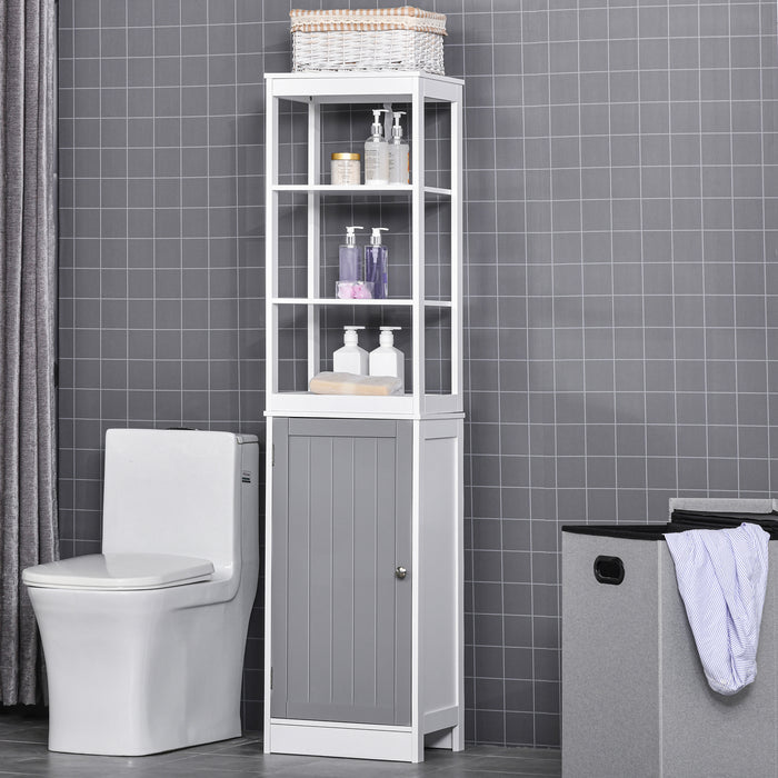 Slimline Tallboy Storage Cabinet - Free Standing, Multi-Purpose Organizer for Bathroom, Kitchen, Living Room - Space-Saving Solution for Home Organization