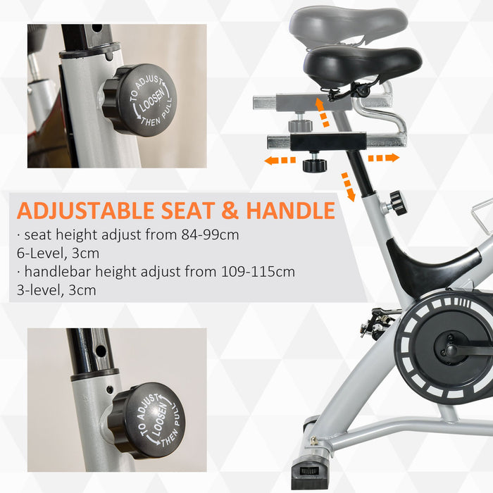Quiet Fitness Stationary Indoor Cycling Bike with 15KG Flywheel - Adjustable Resistance & Comfortable Seat for Cardio Workout - Includes LCD Monitor for Tracking Progress