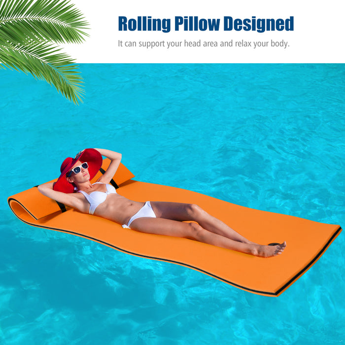 Mat Mastery Orange Model - 3-Layer Relaxing, Tear-Proof Water Mat - Perfect for Summer Outdoor Activities and Fun for All Ages