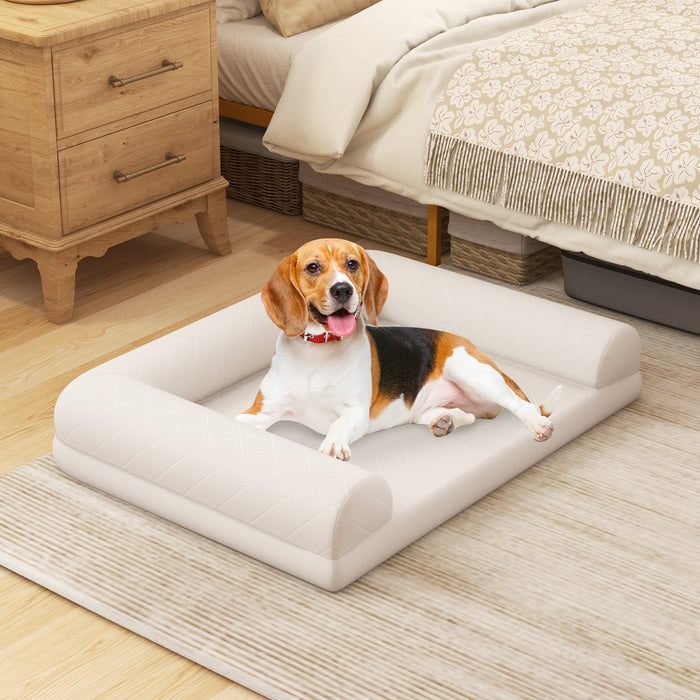 Orthopedic Dog Bed Model Egg-Foam - Dog Crate Bed with 3-Side Bolster, Comfortable Sleeping - Ideal for Elderly Dogs with Joint Pain