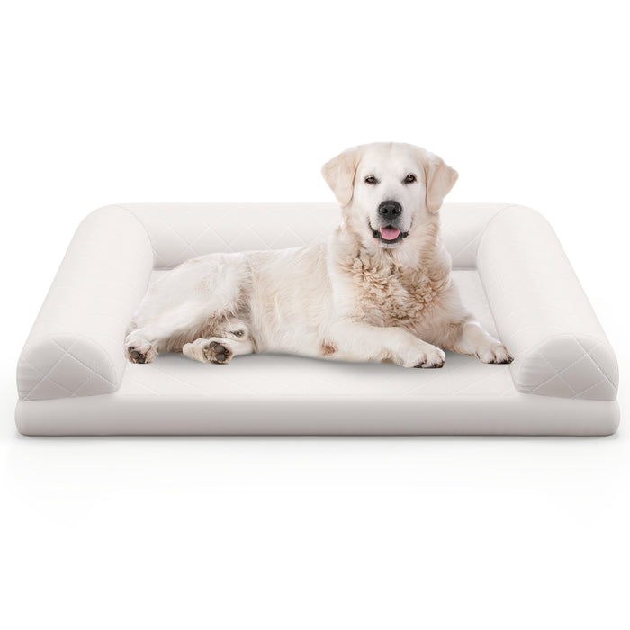 Orthopedic Dog Bed Model Egg-Foam - Dog Crate Bed with 3-Side Bolster, Comfortable Sleeping - Ideal for Elderly Dogs with Joint Pain