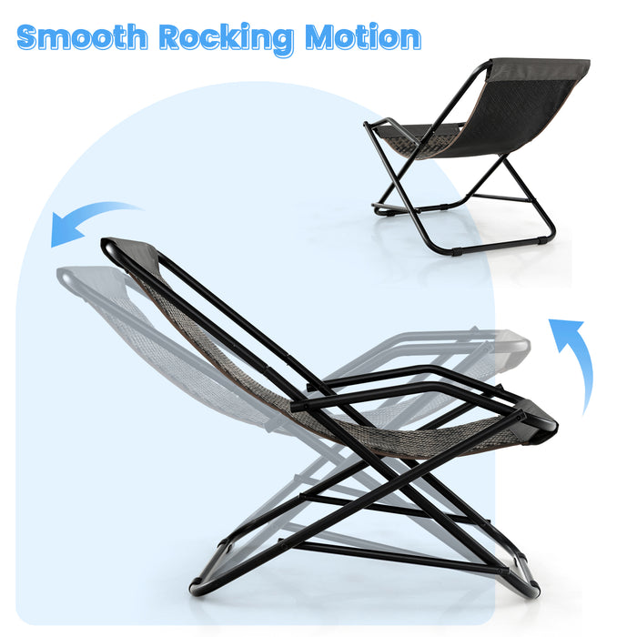 Sling Chair and Footstool Set - Outdoor Seating Solution in Grey - Ideal for Relaxation in Gardens and Patios