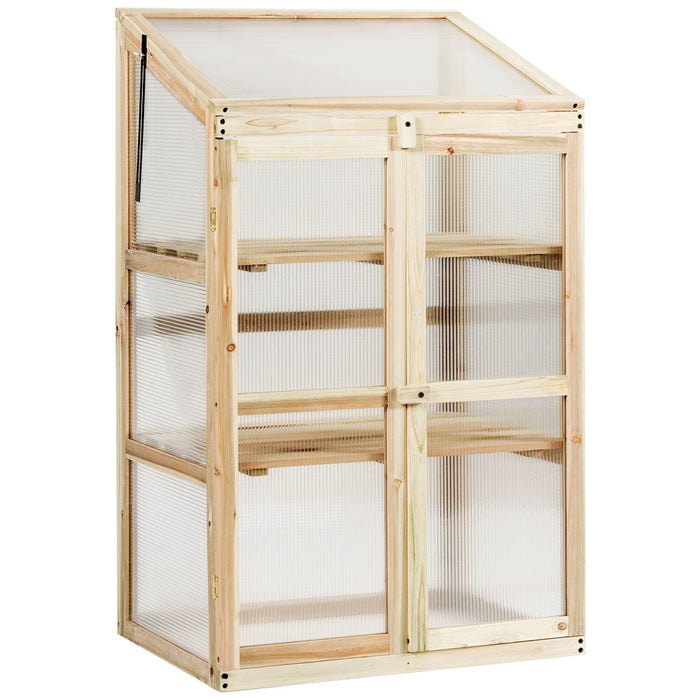 Outdoor 3-Tier Wooden Greenhouse - Ideal for Gardens, Balconies, and Backyards - Perfect Solution for Gardening Enthusiasts