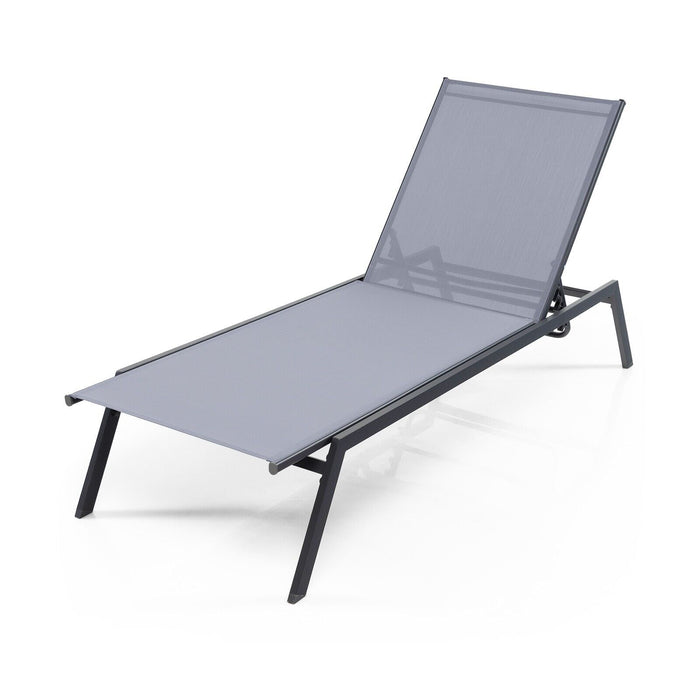 Outdoor Adjustable Lounge Chair - 6-Position, Quick-Drying Fabric - Ideal for Patio, Poolside Relaxation