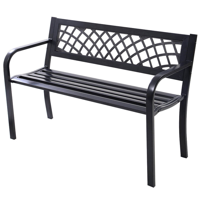 Sturdy Metal Frame Bench - Outdoor Seating with High 280 KG Load Capacity - Perfect for Public Spaces and Heavy-Duty Use