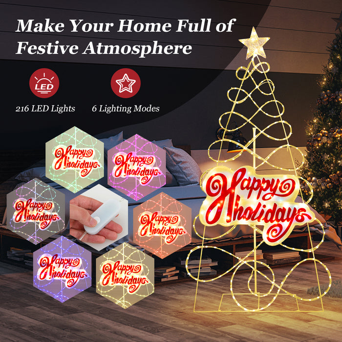 Color-Changing Pre-Lit Christmas Tree - 6 Lighting Modes for Enhanced Festivity - Perfect for Holiday Home Decorations