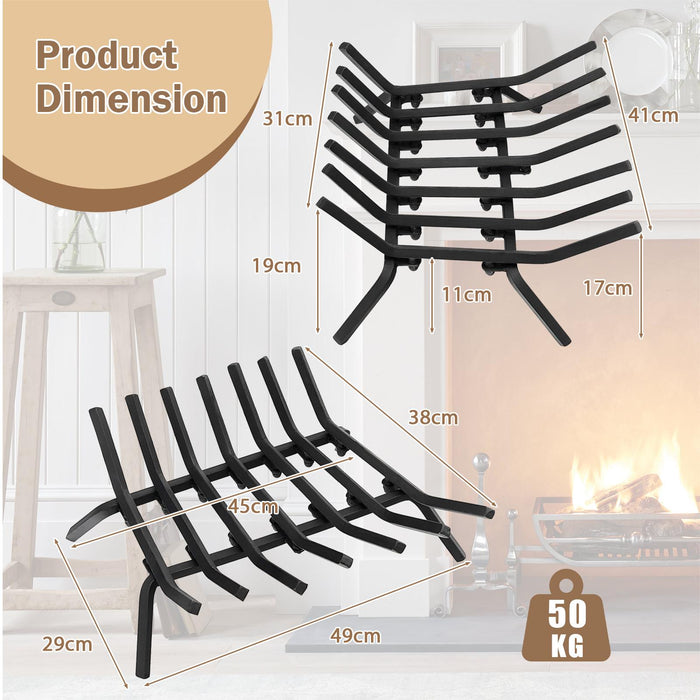 Outdoor Grill Fireplace - Log Grate Holder with 7 Steel Bars - Ideal Outdoor Solution for Perfectly Grilled BBQ's