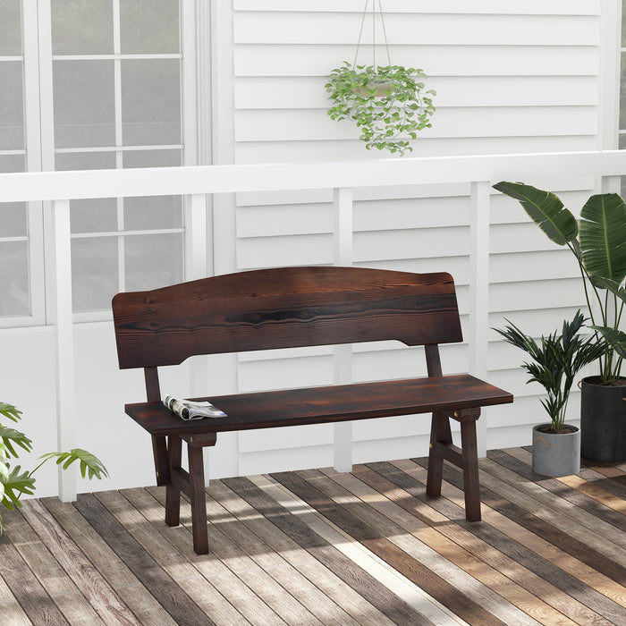 Outdoor Patio Furniture - Comfortable Inclined Backrest Bench for Exterior Spaces - Ideal for Relaxation and Back Support in Gardens and Patios