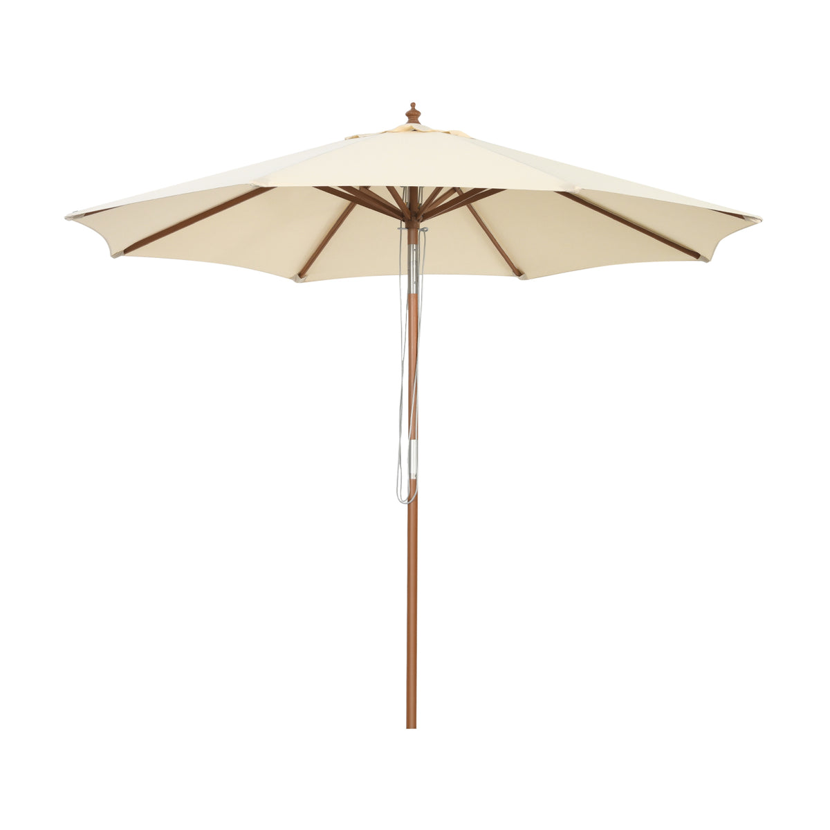 Wooden Parasol - 2.7/3m Patio Sun Shade Umbrella with 8 Ribs - Perfect for Outdoor Comfort and UV Protection