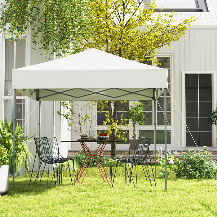 Pop-Up Outdoor Canopy - Adjustable Heights, 198x198 cm, White - Perfect for Outdoor Events and Parties