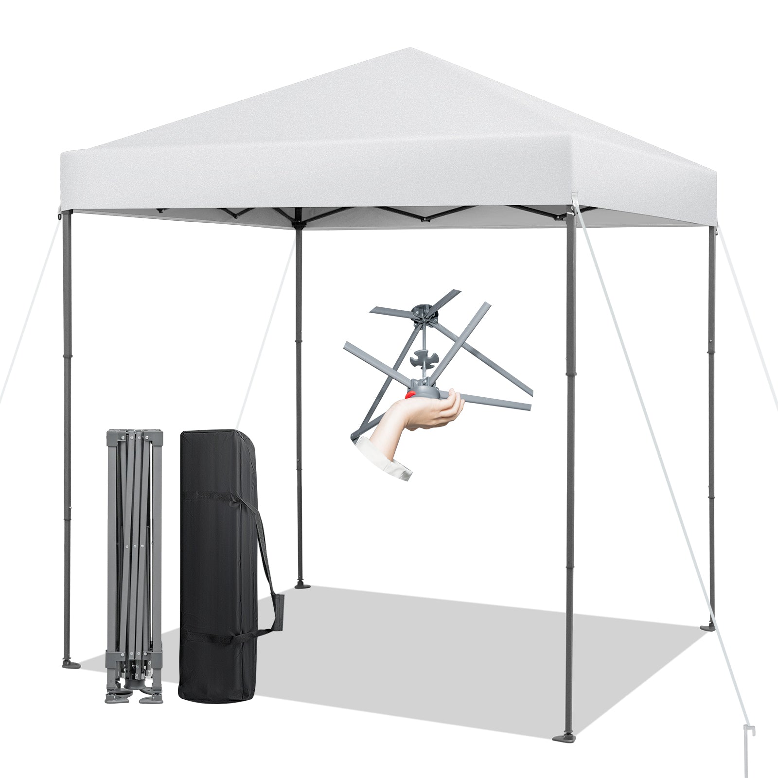 Pop-Up Outdoor Canopy - Adjustable Heights, 198x198 cm, White - Perfect for Outdoor Events and Parties