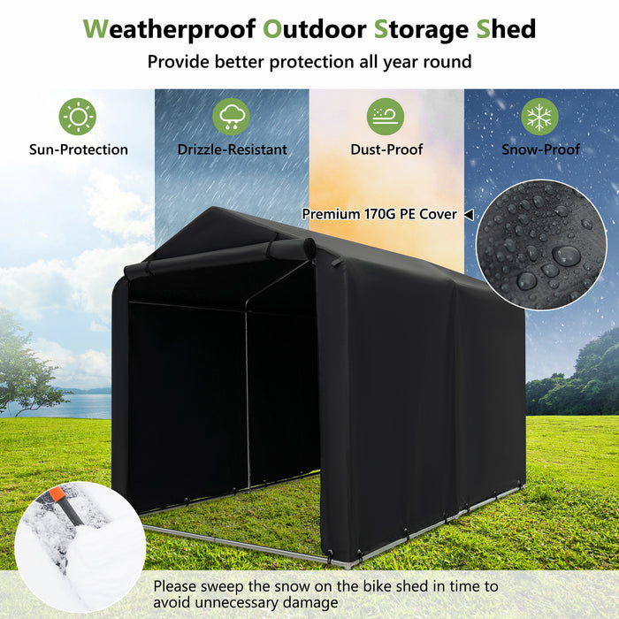 Portable Garage Shelter - Outdoor Storage Shed for Bikes - Ideal for Bike Enthusiasts Needing Extra Storage Space