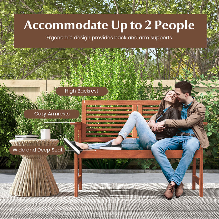 Solid Wood Outdoor Bench - Comfortable Backrest, Outdoor Seating Solution - Perfect for Gardens and Patios