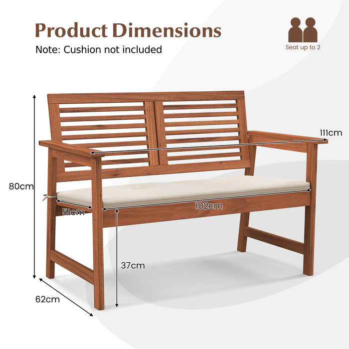 Solid Wood Outdoor Bench - Comfortable Backrest, Outdoor Seating Solution - Perfect for Gardens and Patios