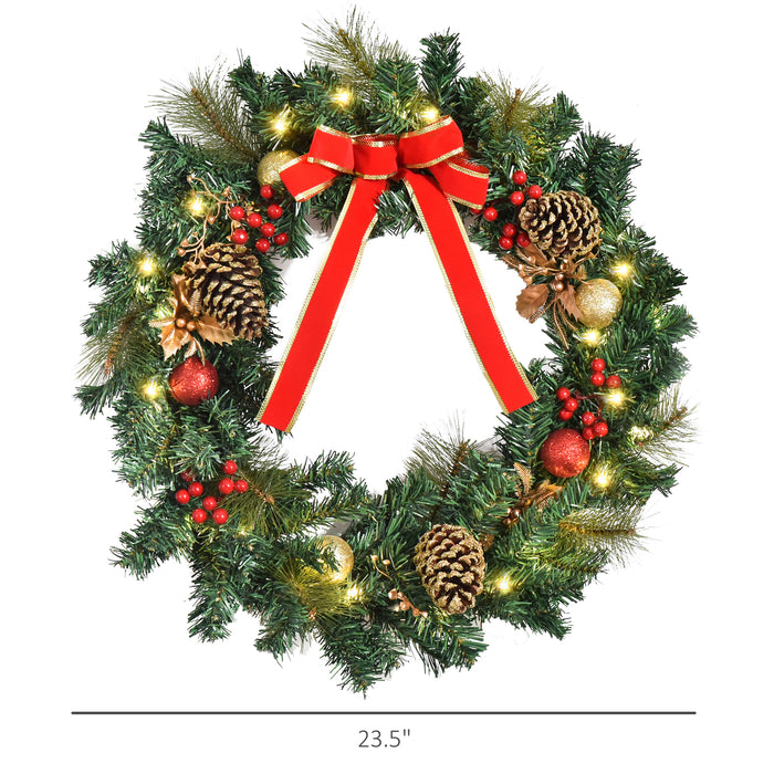 Holiday Elegance Large Wreath - 60cm Festive Christmas Door Decoration - Welcoming Ornament for Seasonal Home Décor