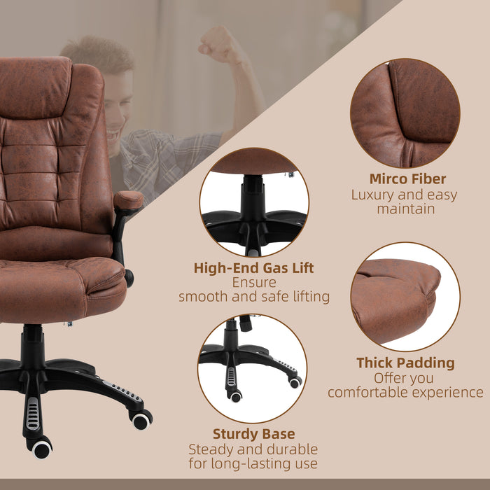 Heated Massage Recliner Chair - Office Chair with 6-Point Massage, 360° Swivel, Microfiber Upholstery - Ideal for Relaxation and Comfort in Workspaces