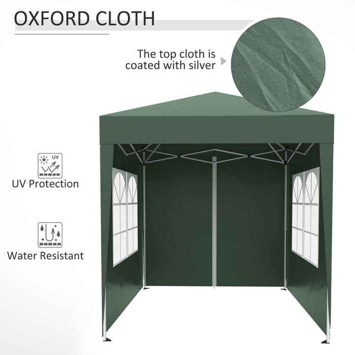 Green Pop-Up Gazebo - 2x2m Canopy for Outdoor Use - Ideal for Garden Parties & Events