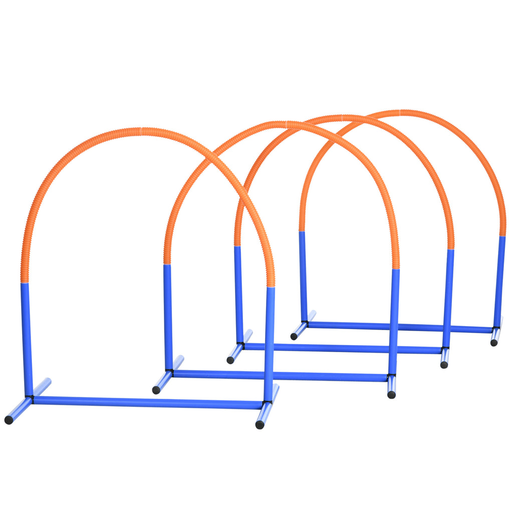 Portable Dog Agility Training Kit - 4 Piece Set in Blue - Ideal for Active Dogs & Pet Training Enthusiasts