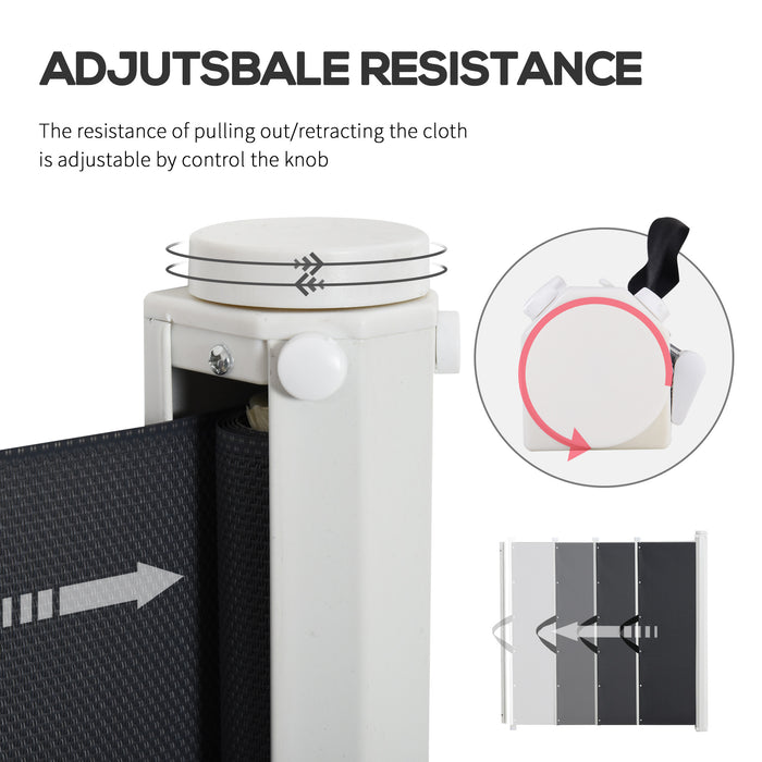 Safety Gate for Pets - Retractable, Folding Stair Barrier and Room Divider - Ideal for Dogs, 115cm Length x 82.5cm Height, Grey