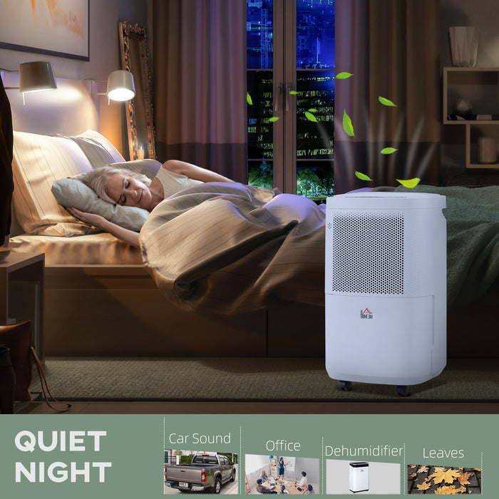 2200ML 10L/Day Portable Dehumidifier - Electric Air Moisture Removal with Quiet Operation and WiFi Smart App Control - Ideal for Home Laundry and Basement Spaces