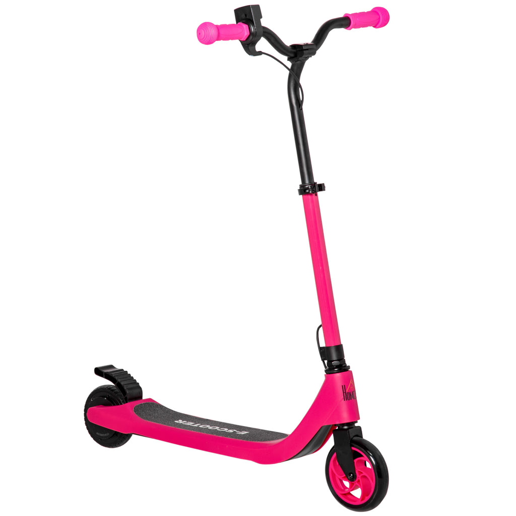 120W Motorized Pink Electric Scooter for Kids - Battery Display, 2 Height Settings & Rear Brake - Ideal for Ages 6 and Up