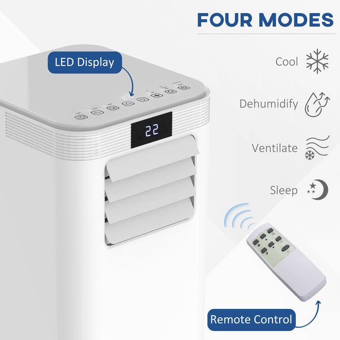 8000 BTU 4-in-1 Portable Air Conditioner - Cooling, Dehumidifying, Ventilating with Fan - Remote Control, LED Display, 24-Hr Timer, Auto Shut-Off Feature