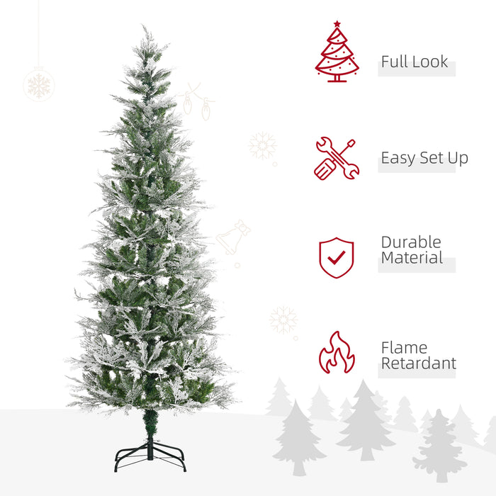 Realistic Cypress Snow-Flocked Artificial Christmas Tree with Auto-Open Feature - Lush Green Holiday Decor with Easy Setup - Perfect for Festive Home Displays
