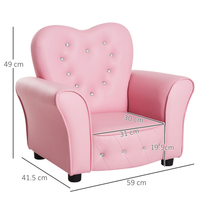 Toddler Chair Sofa for Kids - Children's Princess Pink Armchair with Comfortable Seating - Ideal for Playroom Relaxation and Play