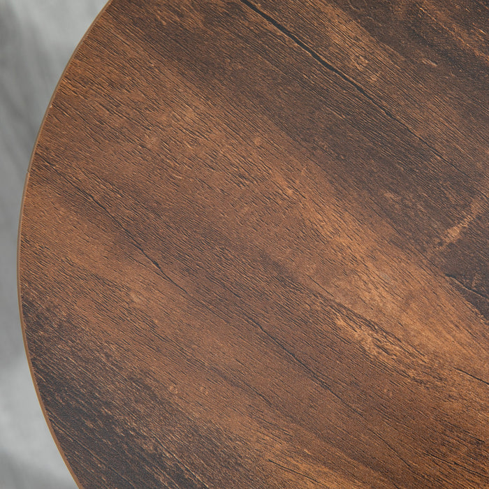 Set of 2 Industrial Bar Chairs with Steel Legs - Rustic Brown Stools with Round Footrest for Dining & Kitchen - Perfect for Home Bar and Entertaining Spaces