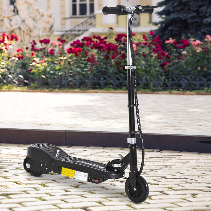 Kids Folding Electric Bike - 120W Motor, Dual 12V Batteries, Adjustable Height, PU Wheels - Ride-on E-Scooter for Children Aged 7-14, Black