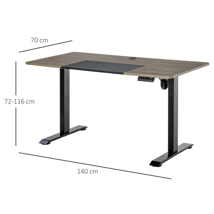 Height Adjustable Electric Standing Desk - 140x70cm Workspace with 4 Memory Presets - Ergonomic Stand Up Desk for Home Office Comfort