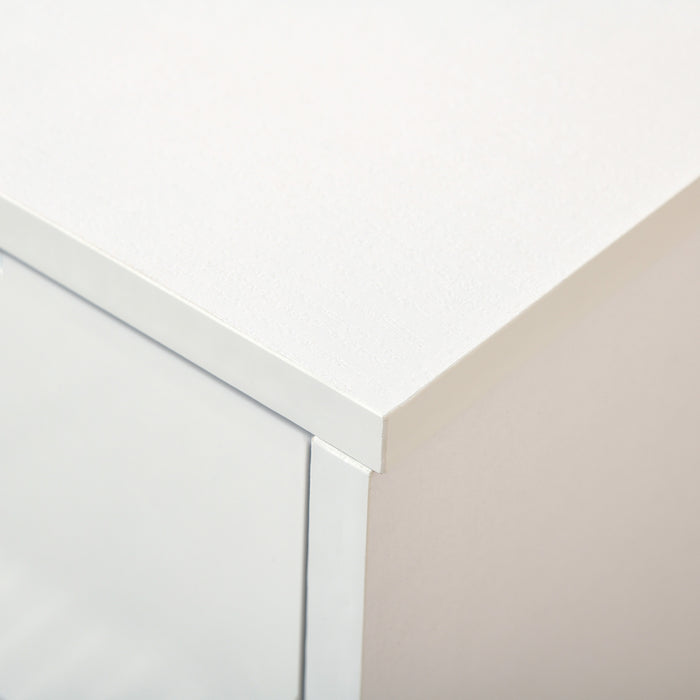 High Gloss Shoe Cabinet with 4 Pull-Down Drawers - Adjustable Storage Cupboard for 18 Pairs, Flip Doors Design - Ideal Organizer for Entryway or Closet