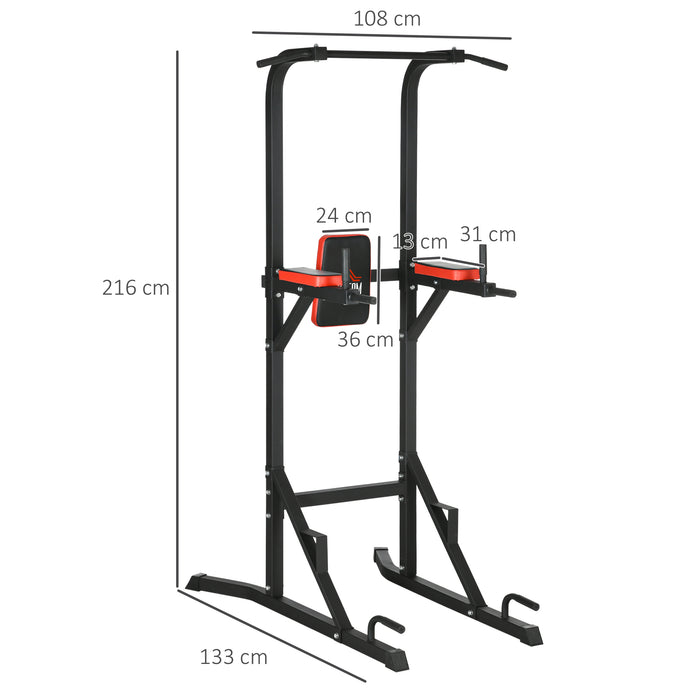 Power Tower Workout Station - Multifunctional Exercise Equipment with Pull Up Bar, Dip Stand, and Push Up Handles - Ideal for Home Gym Fitness Enthusiasts