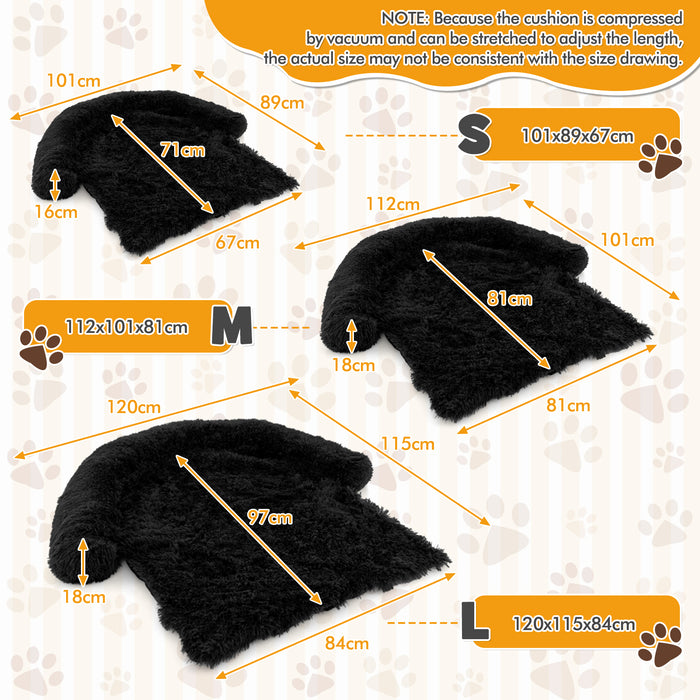 Fluffy Dog Mat - Couch Protector White Cover with Anti-slip Bottom, Detachable and Washable - Ideal for Protecting Furniture from Pet Damage