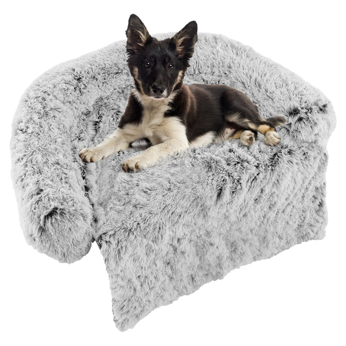 Fluffy Dog Mat - Couch Protector White Cover with Anti-slip Bottom, Detachable and Washable - Ideal for Protecting Furniture from Pet Damage