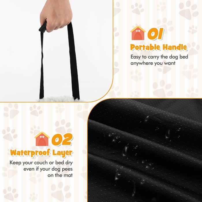 Fluffy Dog Mat - Couch Protector White Cover with Anti-slip Bottom, Detachable and Washable - Ideal for Protecting Furniture from Pet Damage