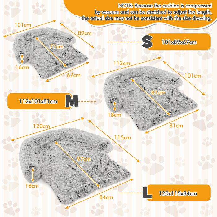 Fluffy Dog Mat - Couch Protector White Cover with Anti-slip Bottom, Detachable and Washable - Ideal for Protecting Furniture from Pet Damage