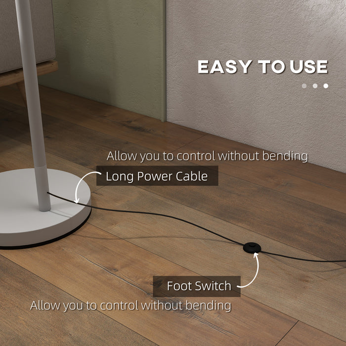 Rotating Modern Floor Lamp - 350° Adjustable Lampshade with LED Bulb for Ambient Lighting - Ideal for Living Room and Bedroom Decor