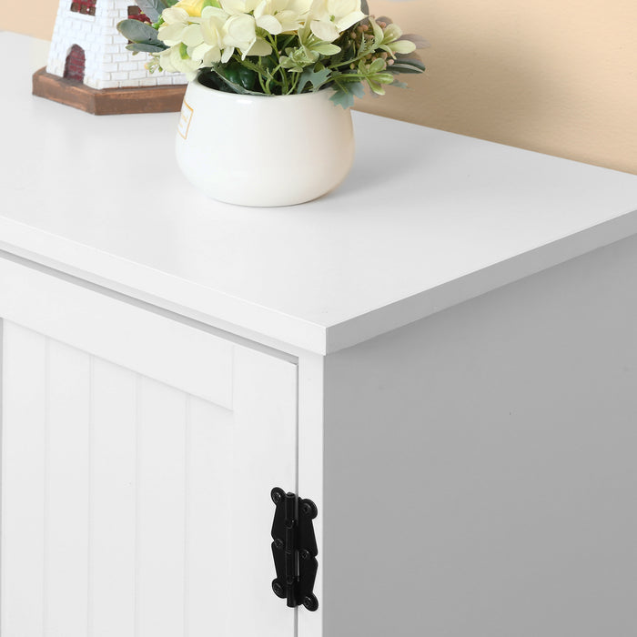 Adjustable Shelf Accent Floor Cabinet - Spacious Kitchen Pantry Storage, White - Ideal for Organizing Cookware and Dry Goods
