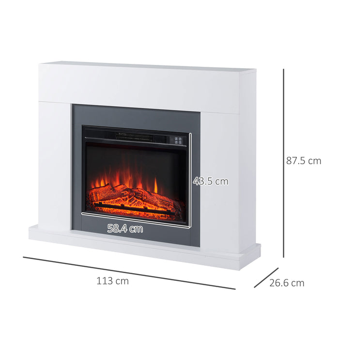 2000W Electric Fireplace Suite with LED Display - Freestanding Heater with Remote & Overheat Protection - Cozy Warmth for Home Ambiance