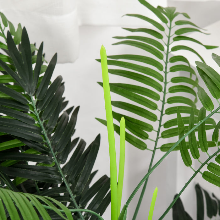 Artificial Palm Tree Duo - 125cm Tall Faux Plants in Pots for Home & Outdoor Decor - Lifelike Greenery for Indoor Ambiance