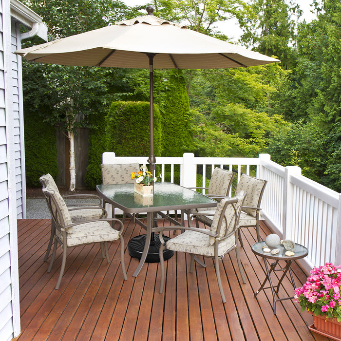 45 x 45 cm Base Stand - Parasol Umbrella Support with Integrated Handle - Built for Easy Mobility and Stability in Sunny Climates