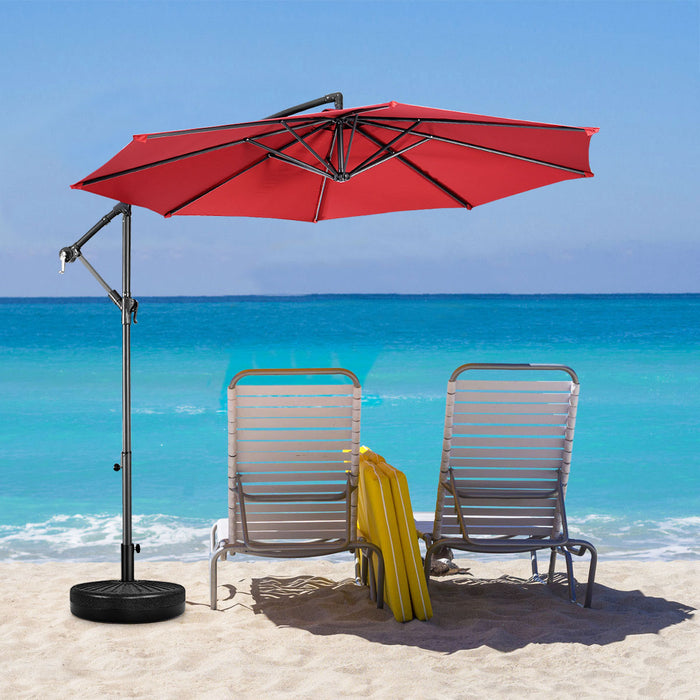 45 x 45 cm Base Stand - Parasol Umbrella Support with Integrated Handle - Built for Easy Mobility and Stability in Sunny Climates