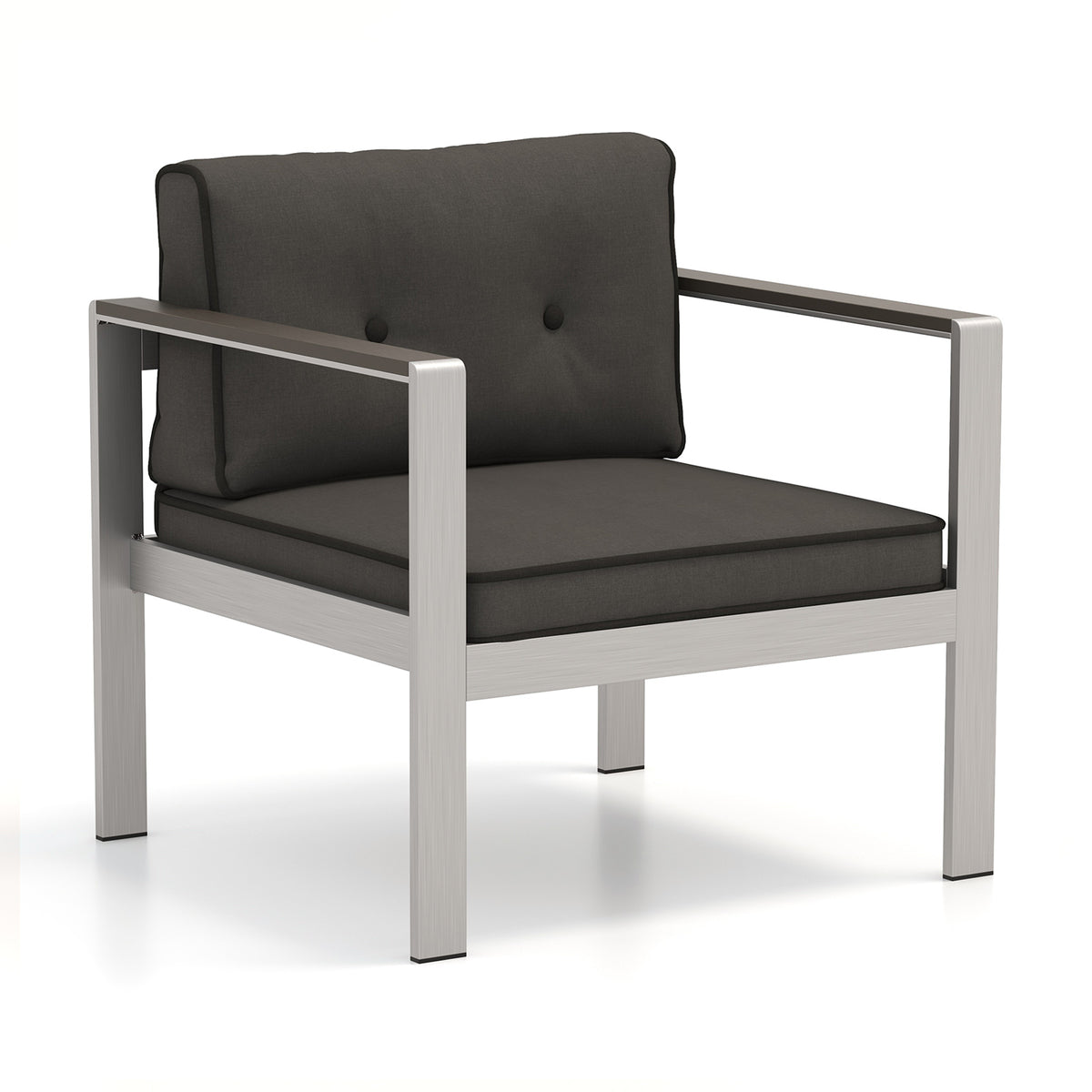 Aluminum Patio Armchair - Outdoor Sofa Chair with Comfortable Cushions - Ideal for Relaxing in Your Backyard or Patio