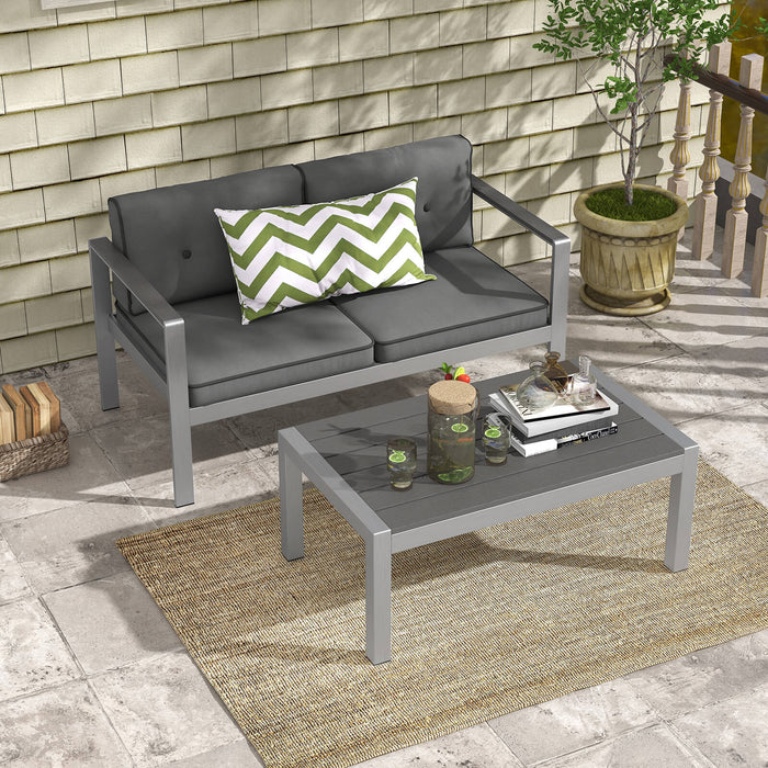 Aluminum Loveseat Sofa - Patio 2-Person Chair with Cushions - Ideal for Outdoor Relaxation and Entertainment