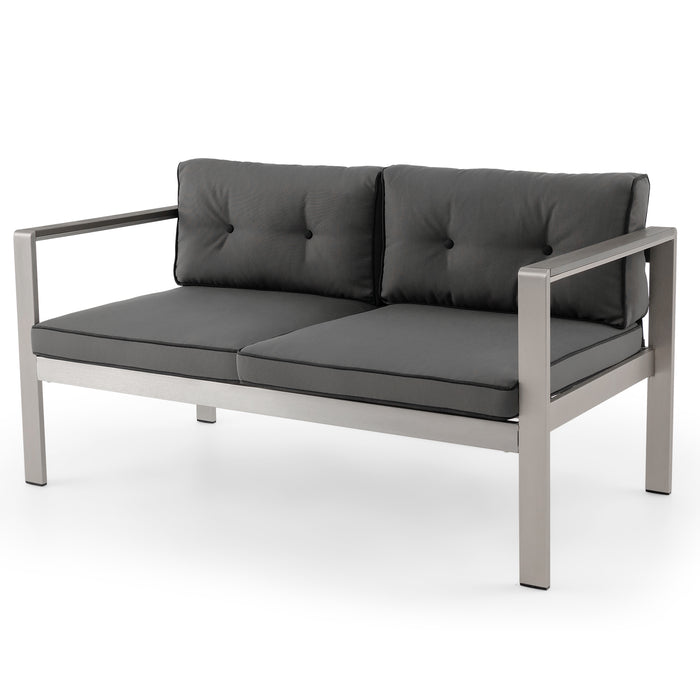 Aluminum Loveseat Sofa - Patio 2-Person Chair with Cushions - Ideal for Outdoor Relaxation and Entertainment